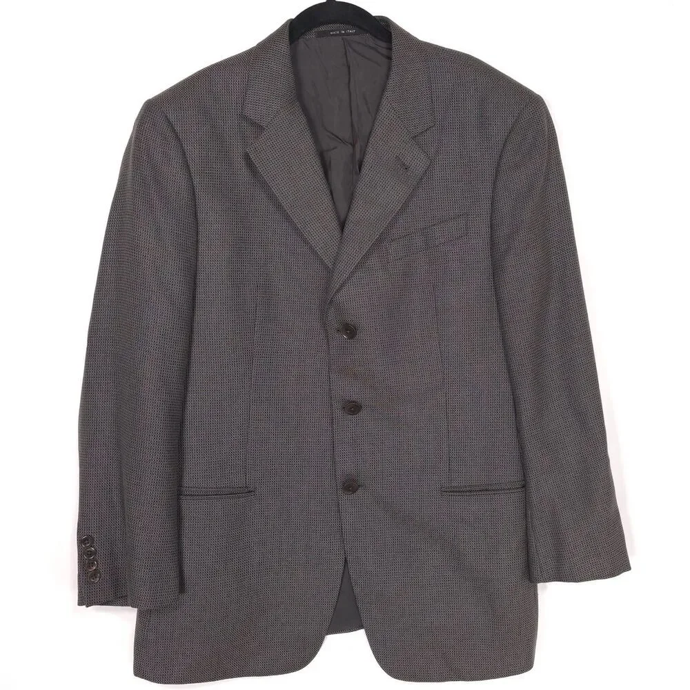 ARMANI COLLEZIONI Blazer 42R NEIMAN MARCUS‎ Sport Coat ITALY MADE Gray SILK WOOL